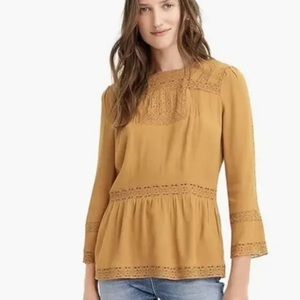Point Sur by J. Crew Lacey Peasant Blouse Size 0 NWT